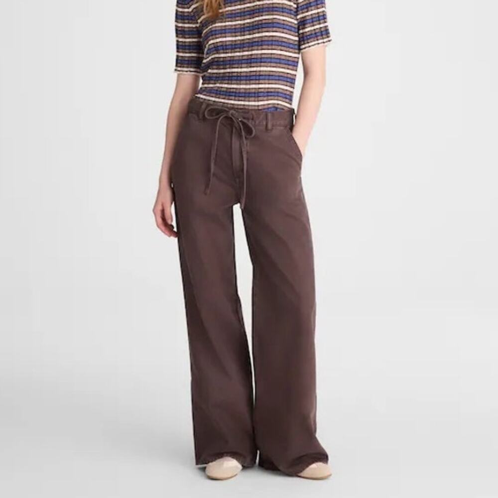 Madewell The Ultimate Wide Leg Pant Airy Denim Dark Brown Size 30 Short NWT - Picture 1 of 9
